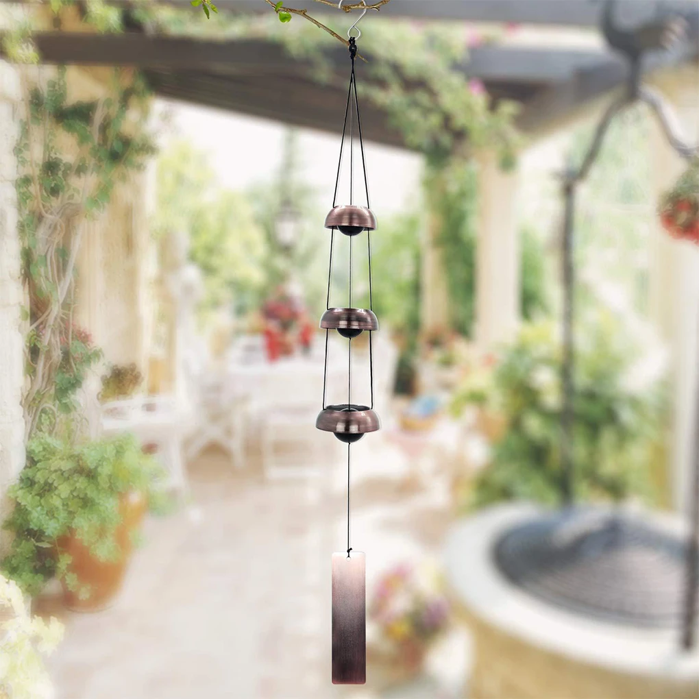 

Hanging Decoration - Elegant Wind Chimes Exquisite For Room Decoration Wide Hanging Decorations Materials 3 Bell Green Gold