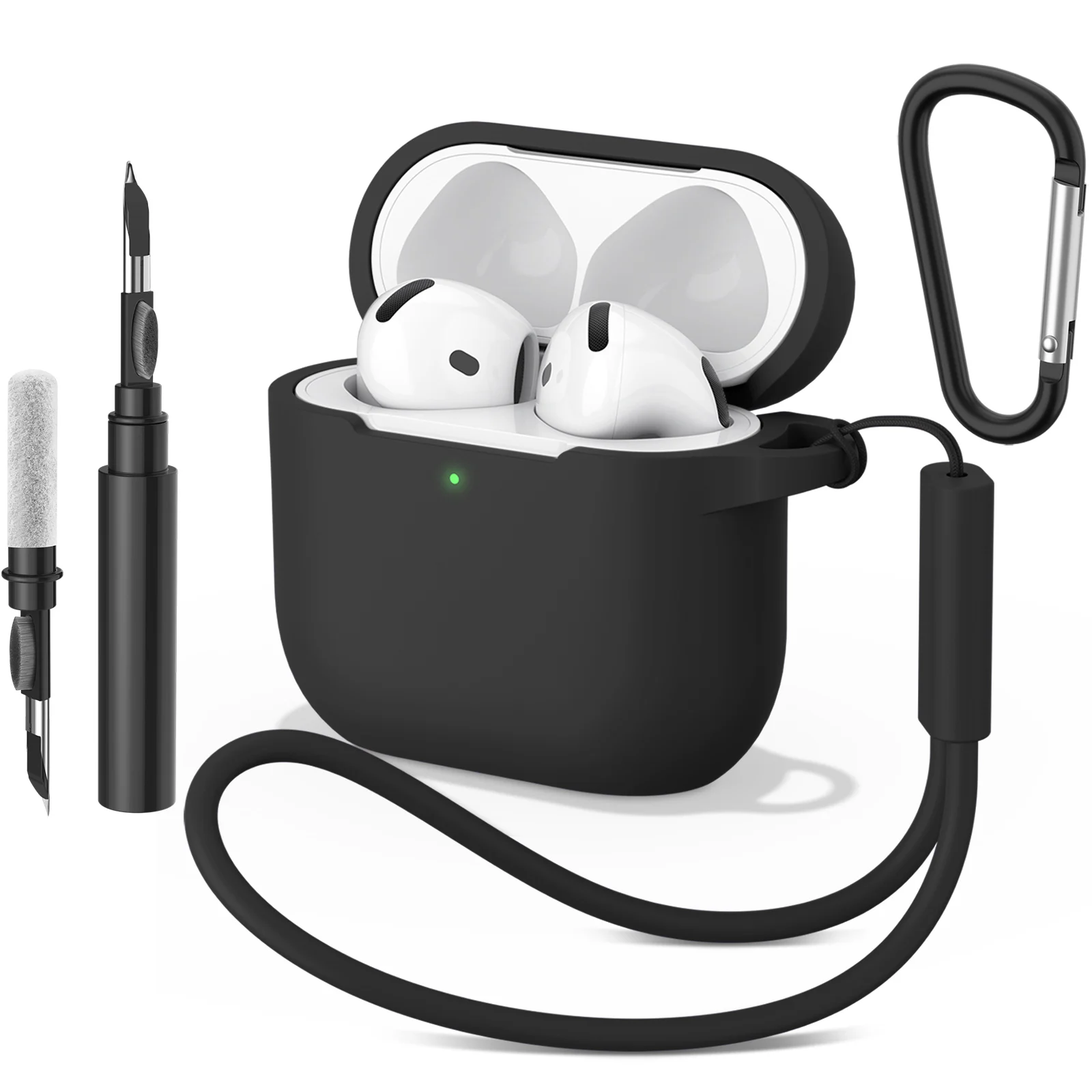 Фото Силиконовые чехлы для наушников Apple Airpods 4 с комплектом для чистки, чехол для беспроводной Bluetooth-гарнитуры Air Pods 4, защитный чехол №2