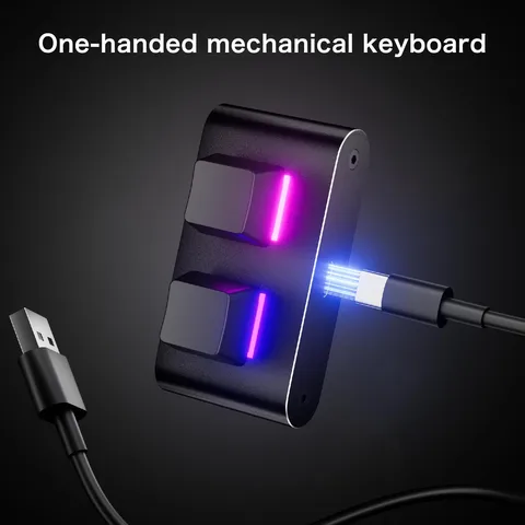 2-клавишная проводная клавиатура, мини-механическая клавиатура для одной руки, многофункциональная клавиатура с алюминиевым корпусом для компьютерной графики, киберспорта