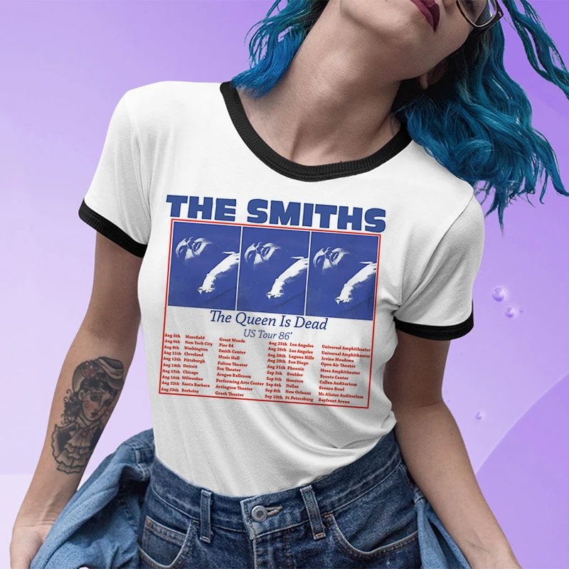 

The Smiths T Shirt Women The Queen Is Dead T-Shirt Y2K Morrissey Cropped Pop Indie Punk Rock Band Graphic Tees Top Female Shirt