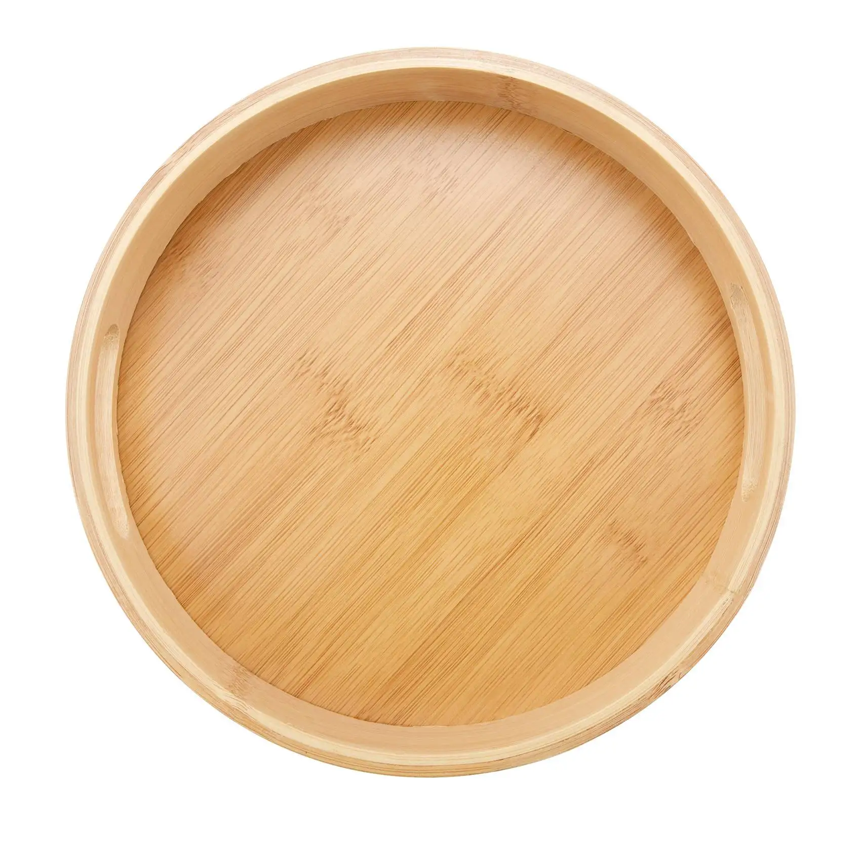 

Круглый сервировочный бамбуковый деревянный поднос для ужина подносы для чайного бара контейнер для завтрака с ручкой лоток для хранения 1