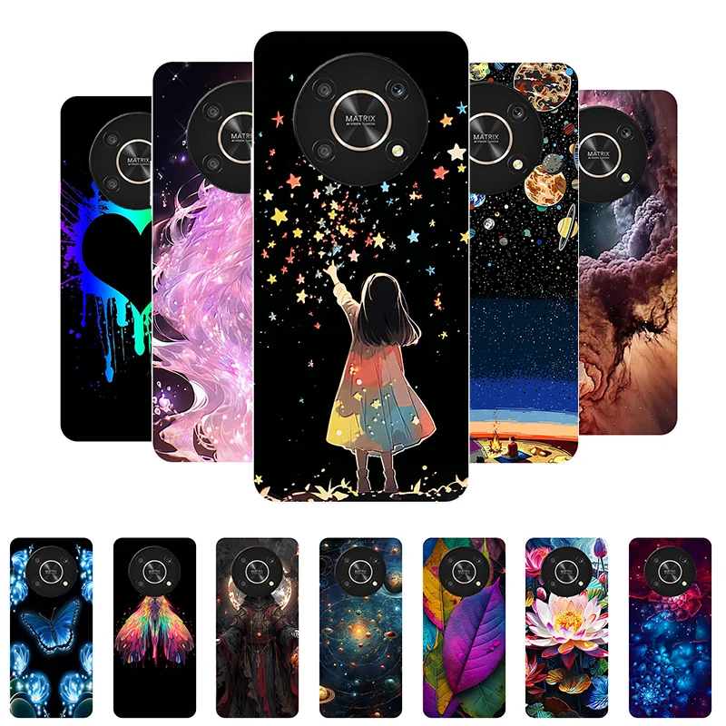 Чехол для Honor X9 5G 2022 чехол силиконовый мягкий Мода Девушка Цветок Задняя крышка