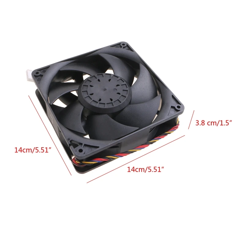 FD1438B12U мощный тихий охлаждающий вентилятор 6 контактов 140x140x38 мм 6000 об/мин для
