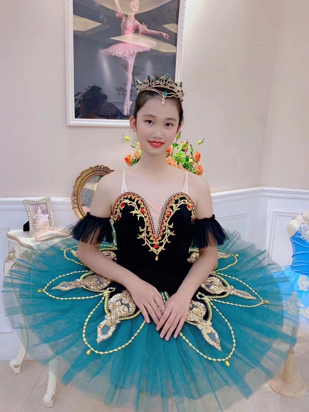 Новинка профессиональные Балетные юбки пачка черные зеленые детские костюмы