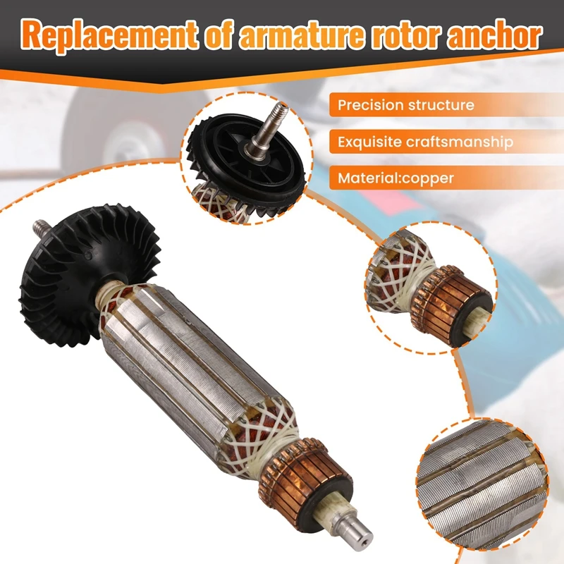 AC220V-240V якорь для замены угловой шлифовальной машины роторный GWS 7-100 7-125