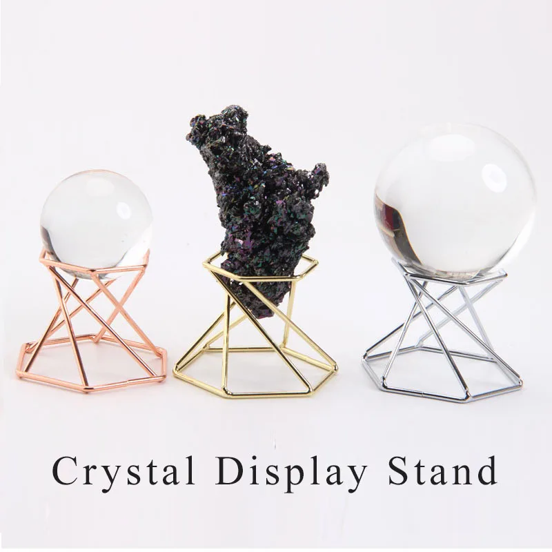 

Metal Display Stand for Crystal Glass Lens Ball Divination Photography Lensball Base Hexagon Magic Sphere Globe Holder