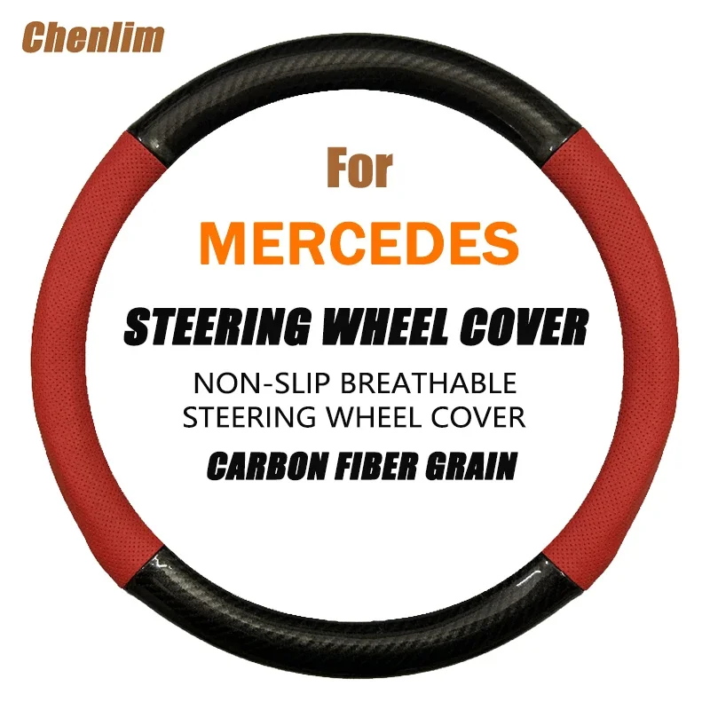 

Breathable PU Leather Thin And Soft Car Steering Wheel Braid Cover Needles Auto Decor Accessories For Mercedes Benz GLA
