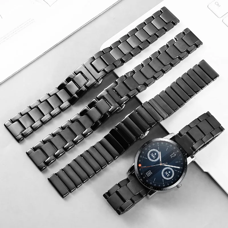 Adapting GT2Pro/GT 3/ Honor Magic2 White Men And Women Ceramic Watch Band 20/22mm