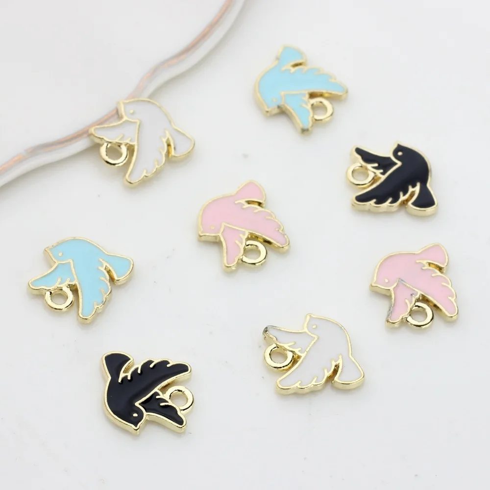 

Zinc Alloy Enamel Charms Mini Peace Pigeon Charms Pendant 10mm 30pcs/lot For DIY Jewelry Making Find Accessories
