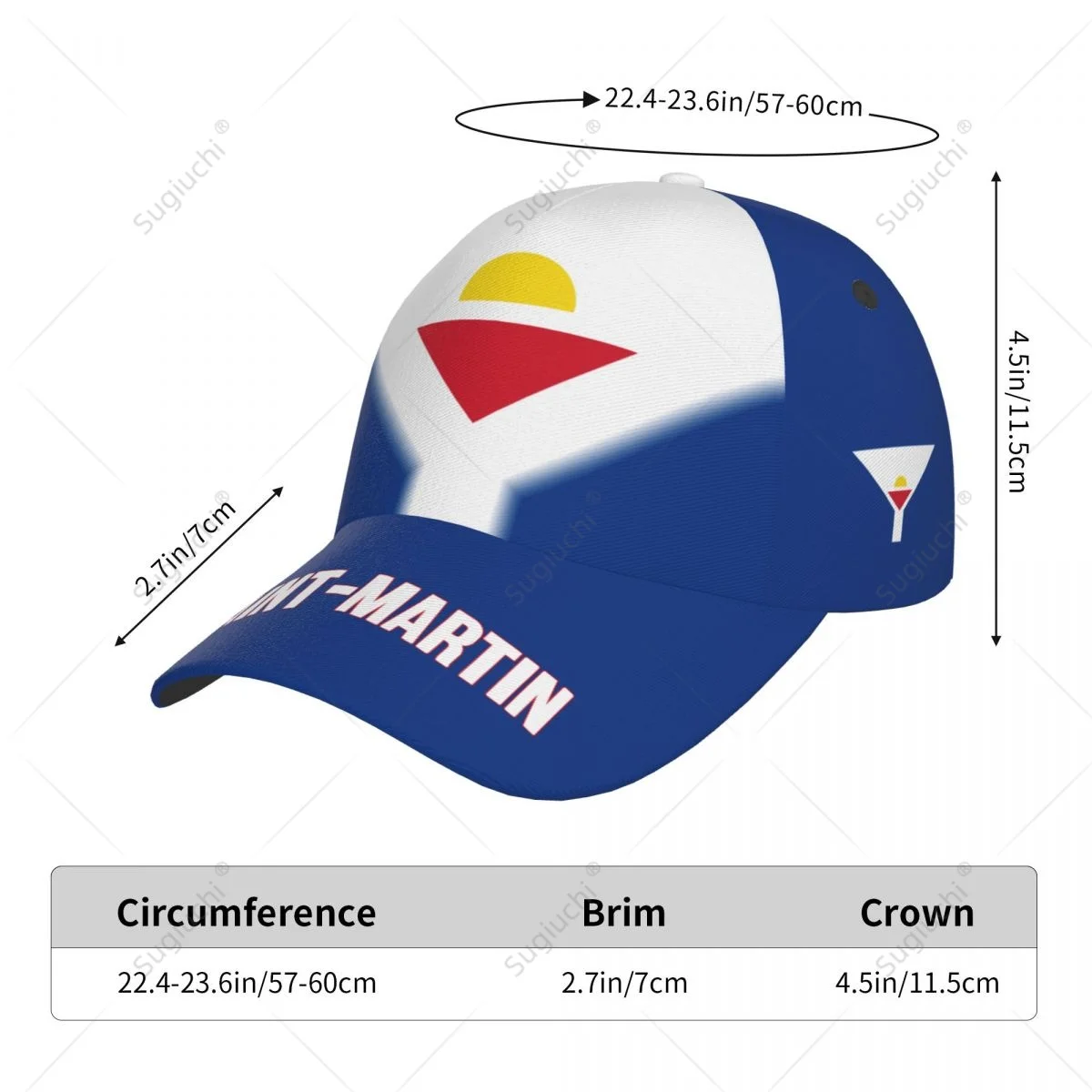 Бейсболка унисекс кепка с градиентным 3D-принтом флаг Сен-Мартина для тенниса