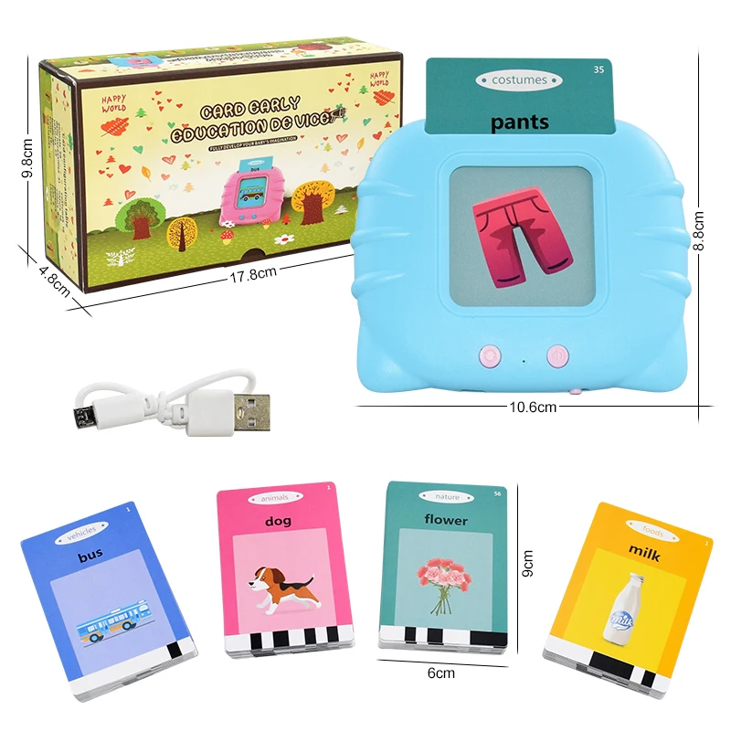 Kids Audio Electronic Cards Book Cognitive Talking Flash Cards Early Education Learn English Words Toys Game for Toddlers Gift images - 6
