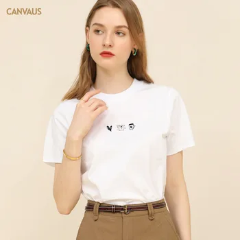 T-Shirts Summer Anime Print Short-sleeved T-shirt Women's Thin Round Neck Cotton White Tops Tees Clothing Korea Fashion 2023 2