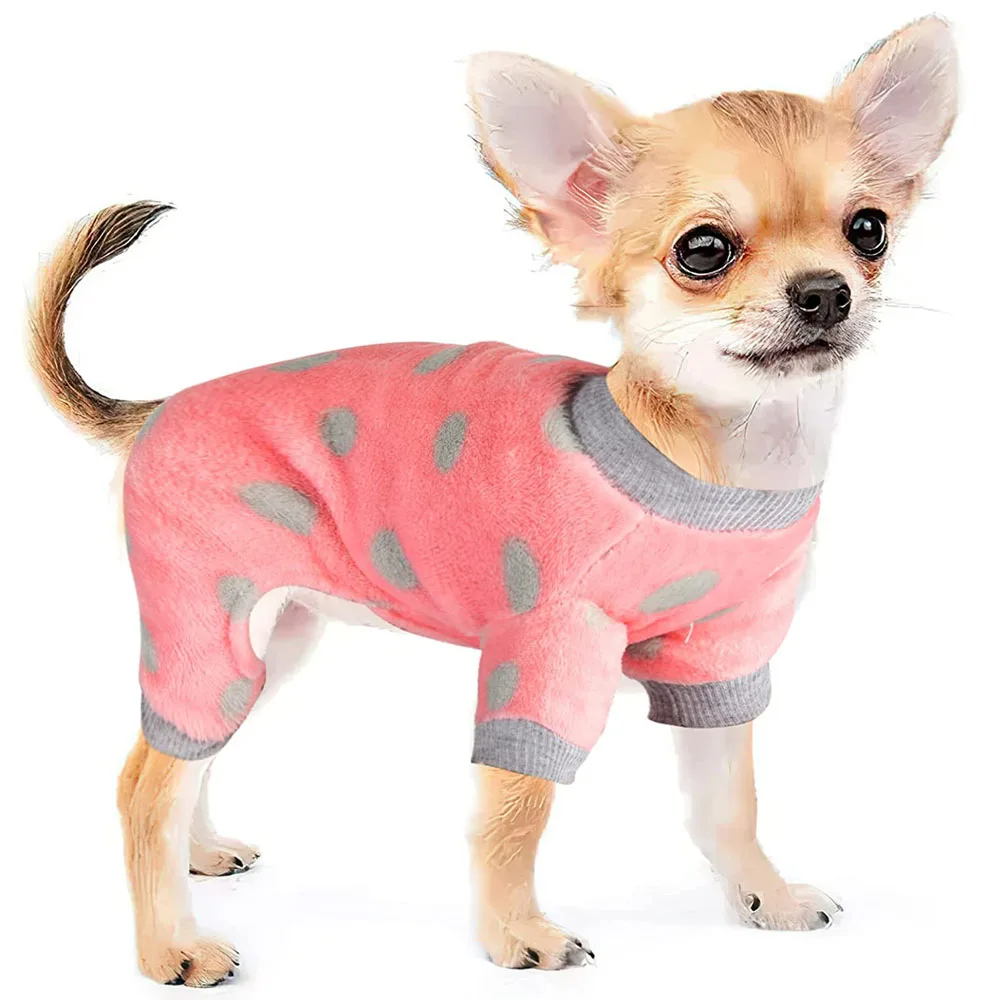 Thermal Velvet Dog Pajamas Soft Warm Puppy Sweater Winter Dog Jumpsuit for Small Dogs York Chihuahua Clothes Dog Pjs Onesies