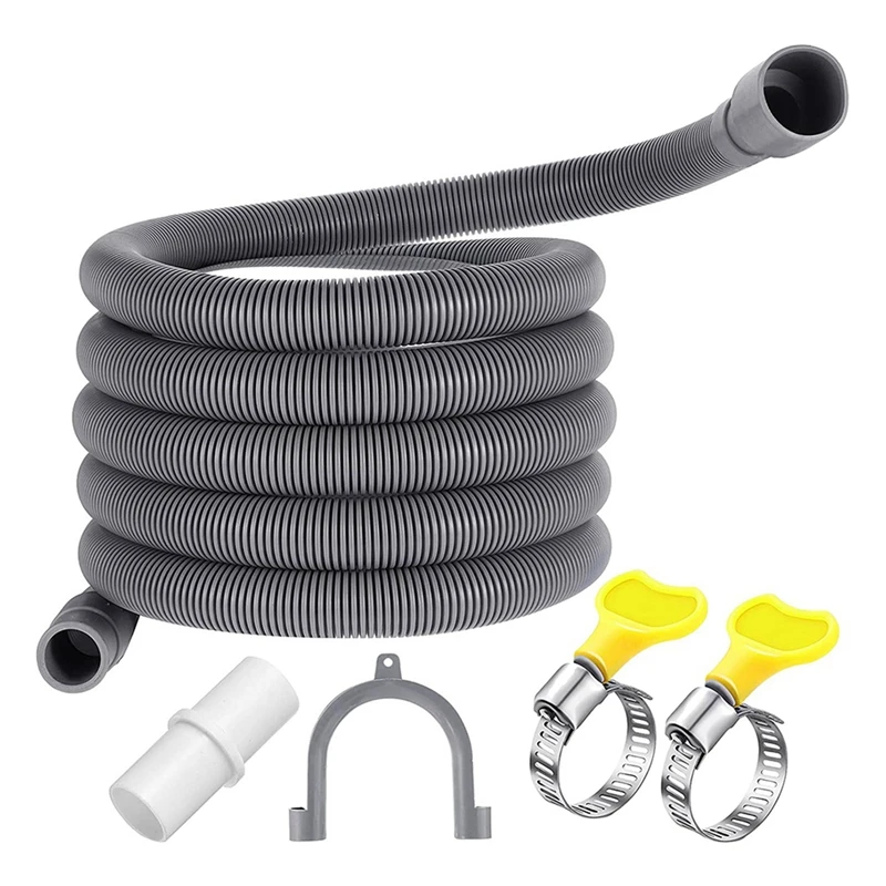 

2X Washing Machine Drain Hose 10 Ft Flexible Dishwasher Drain Hose Extension Kits Corrugated Washer Discharge Hose