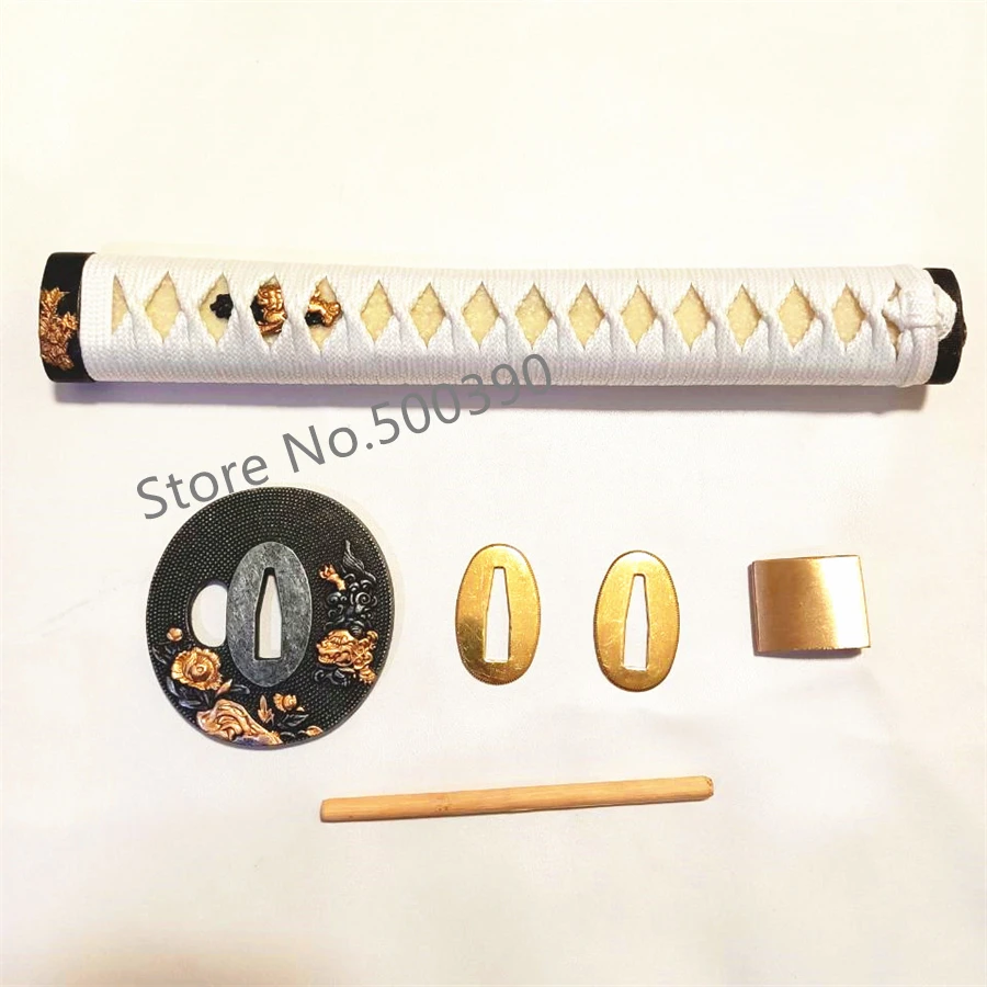 Высококачественная ручка TSUKA REAL RAYSKIN WHITE ITO из сплава TSUBA GUARD HABAKI SEPPA для японских