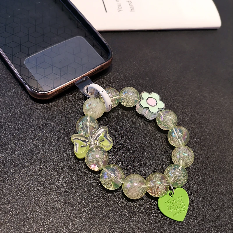 

Short Wrist Hand-beaded Lanyard Chain Mobile Phone Lanyard Crystal Bubble Ball Bead Pendant Phone Universal Anti-lost Lanyard