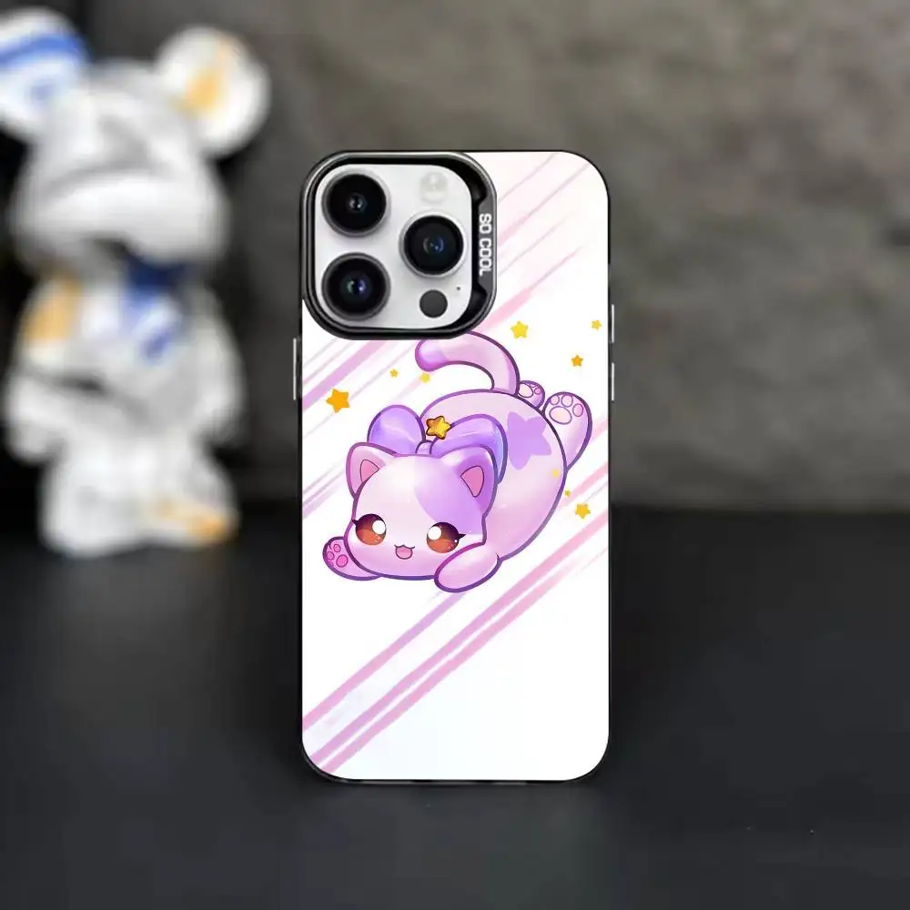 Фото Милый чехол для телефона с котиком C-Aphmau M-MeeMeows, серебристого цвета, для iPhone 17, 16, 11, 12, 13, 14, 15 Plus, Pro Max, XS. №2
