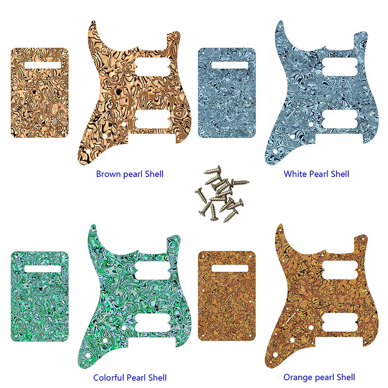 

Guitar Pickguard - For Left Hand US 11 Screw Holes HH Strat With Tremolo Bridge Humbucker Scratch Plate & Back Plate