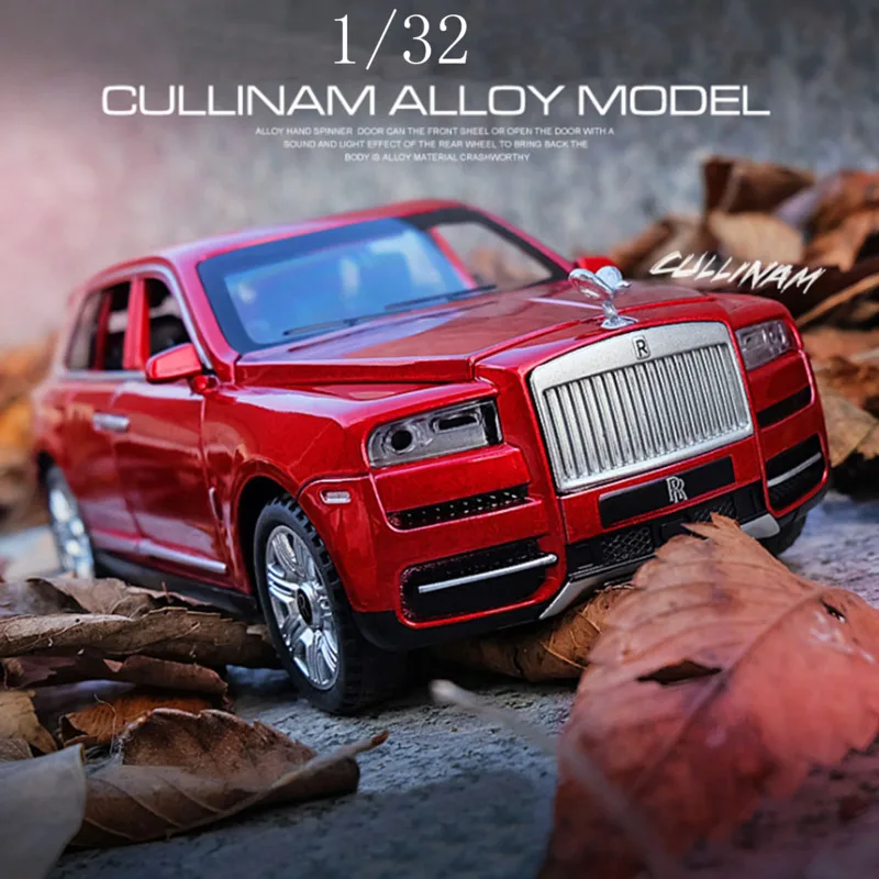 

1/32 Rolls Royce Cullinan Car Metal Model Diecast Toy SUV Vehicle Model Sound Light Pull Back 7 Doors Opened For Kids Gifts Toys