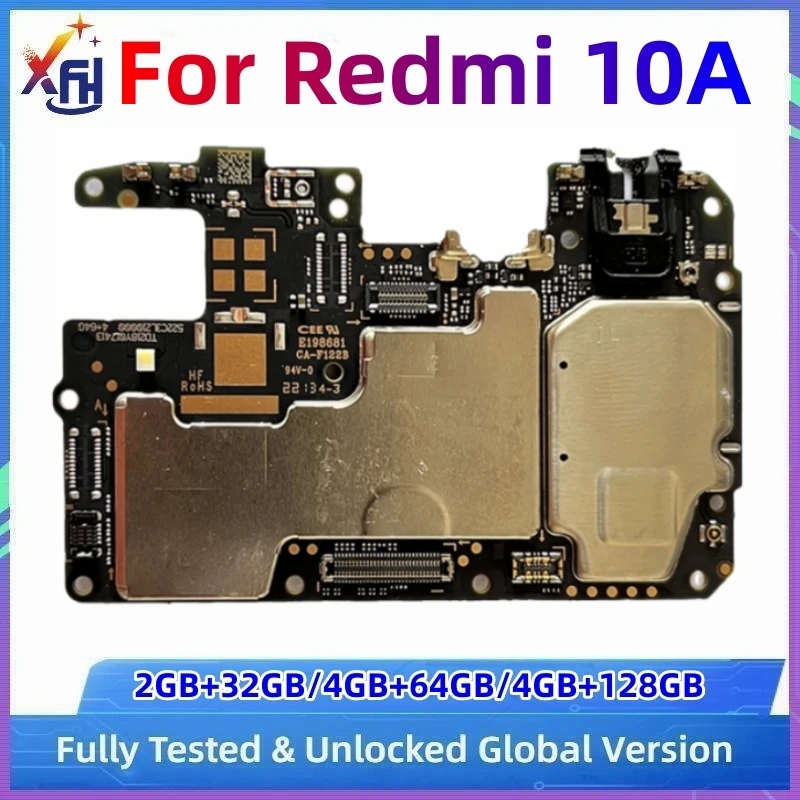

100% Unlocked Mainboard For Xiaomi Redmi 10A Motherboard With Full Chips Original Logic Board 32GB 64GB 128GB