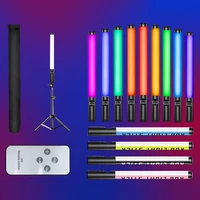 handheld rgb light wand rechargeable video lamp with tripod stand for youtube live wedding photography led fill lighting stick