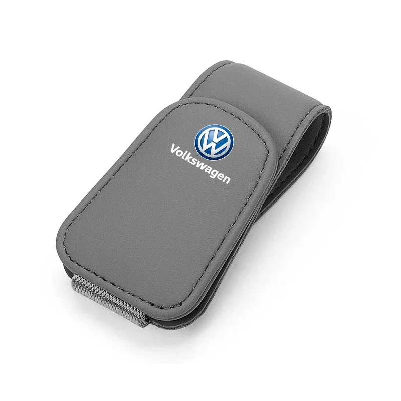 

Кожаный автомобильный солнцезащитный козырек, коробка для очков, зажим для солнцезащитных очков, автоаксессуары для Volkswagen VW RLine R Golf Amarok T5 Phaeton ID3 Tiguan