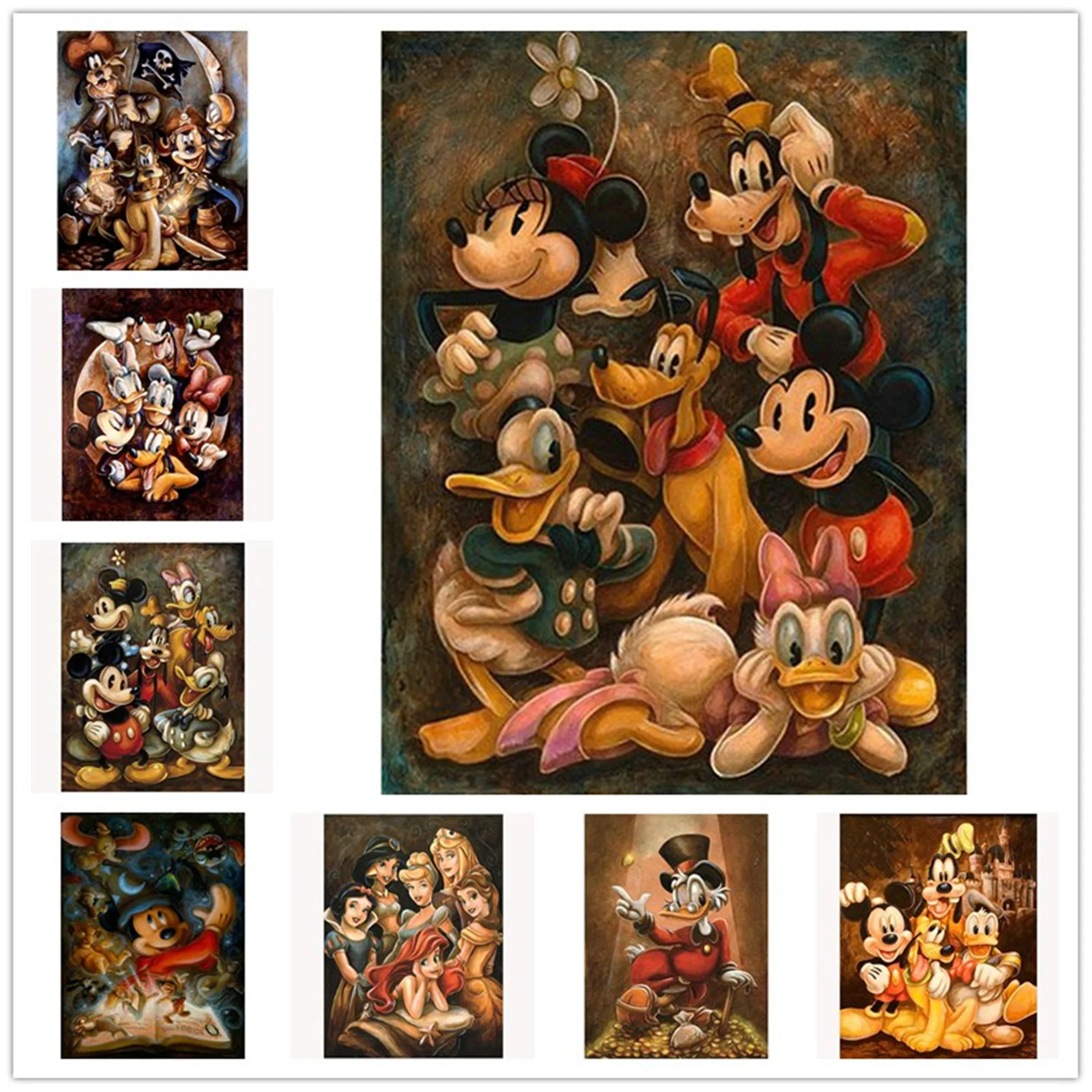 

Алмазная живопись «сделай сам» Disney, Микки Маус и Дональд Дак стразы, наборы для вышивки крестиком, бриллиантовая картина для детей