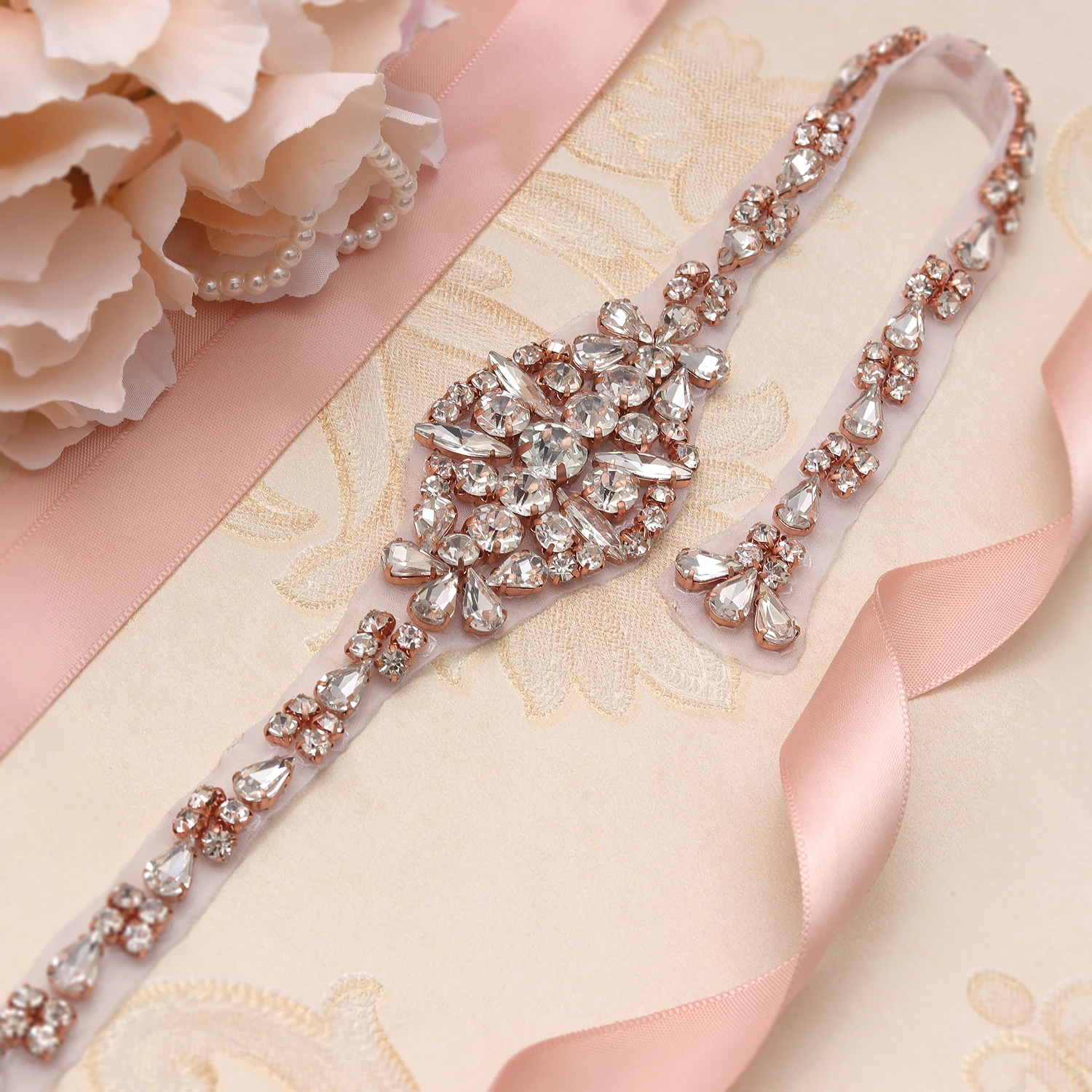 

MissRDress, свадебный пояс с бриллиантами, женский пояс из розового золота, свадебные вечерние платья YS868