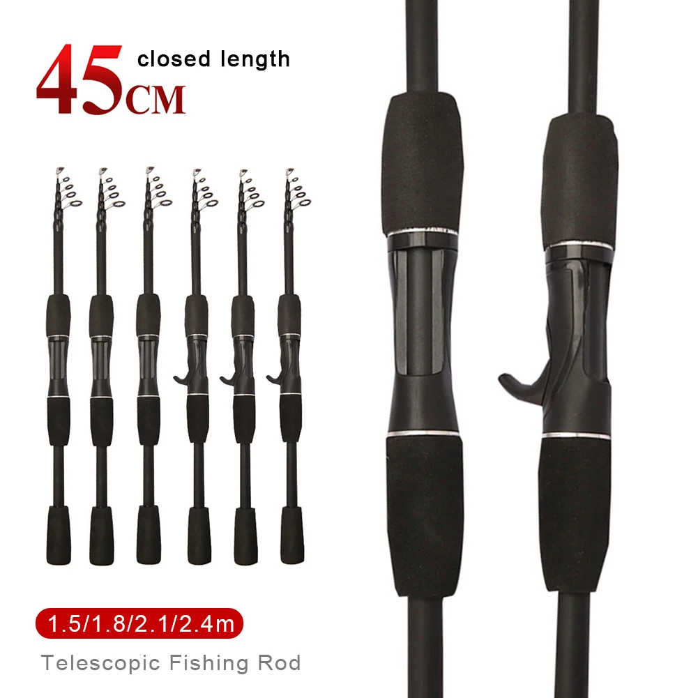 

Telescopic Rod Fishing Rod 1.5/1.8m/2.1m/2.4m Spinning Casting Rod Portable Fishing Pole for Freshwater Bass Carp Fishing Tackle