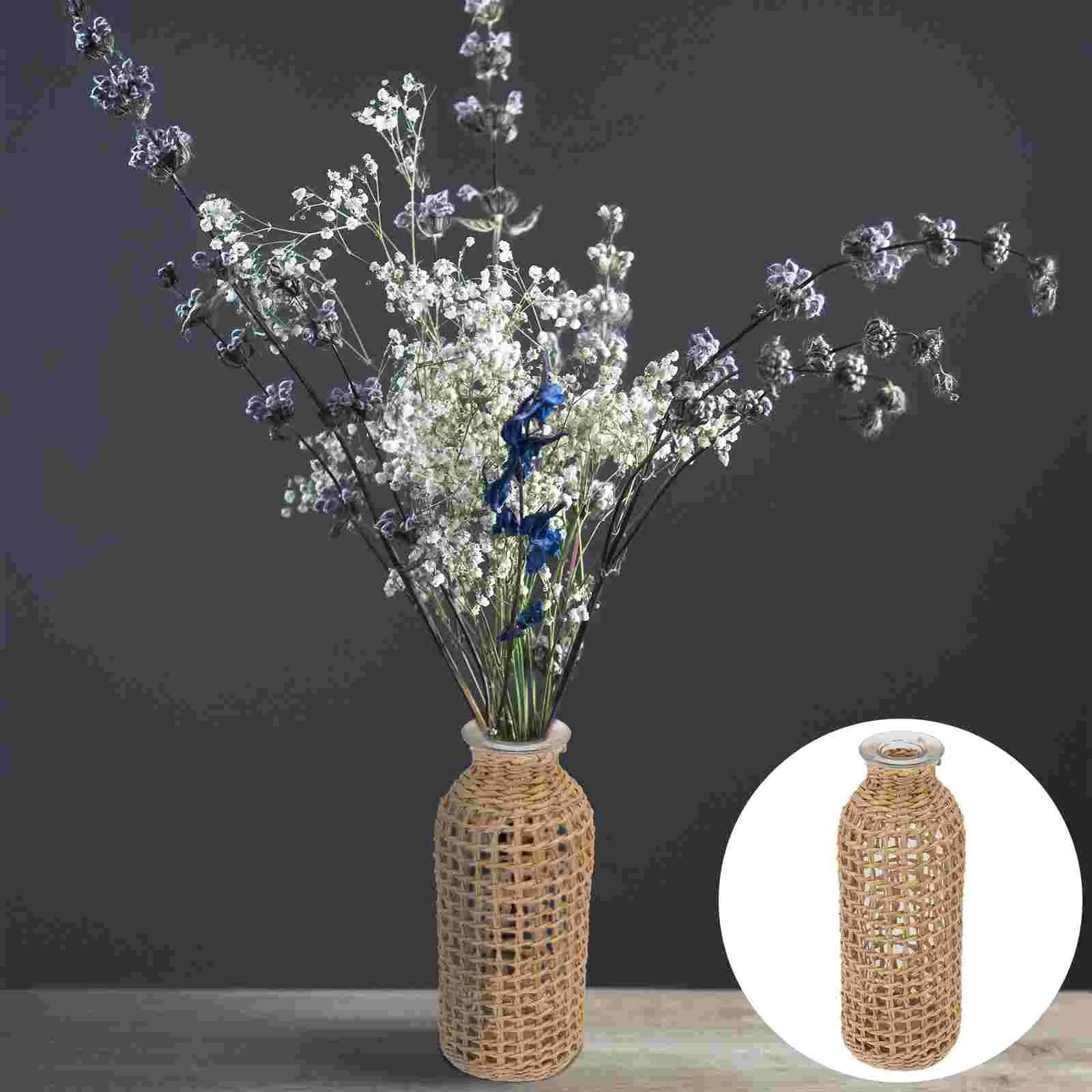 

Decor Wicker Flower Basket Rattan Vase Woven Ceramic Vases Flowers Seagrass Floor Glass