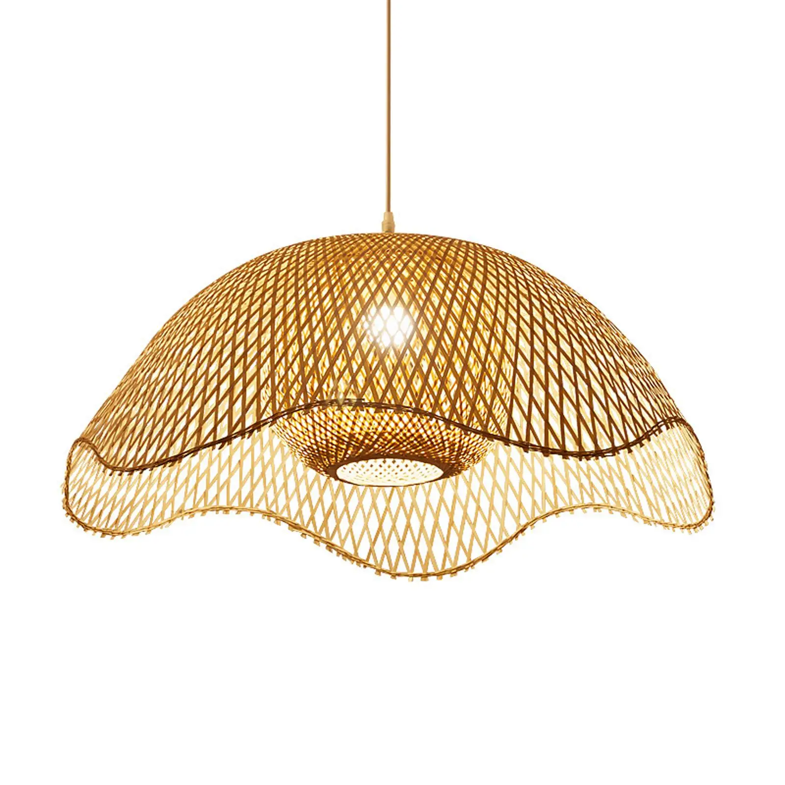 

Modern Bamboo Woven Pendant Light Rattan Lamp Shade Fixture Lantern Lighting for Dining Room Bedroom Corridor Decoration