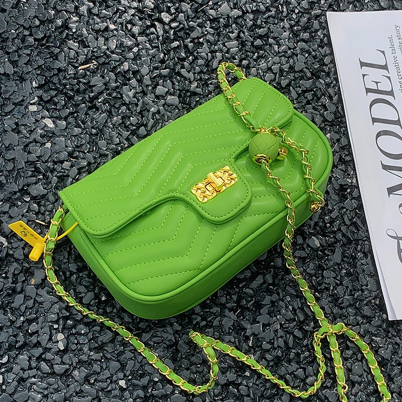 

High Quality Leather Handbag Luxury Brand Chain Handle Shoulder Messenger Bags for Woman 2022 New Small Square Bag Sac A Main