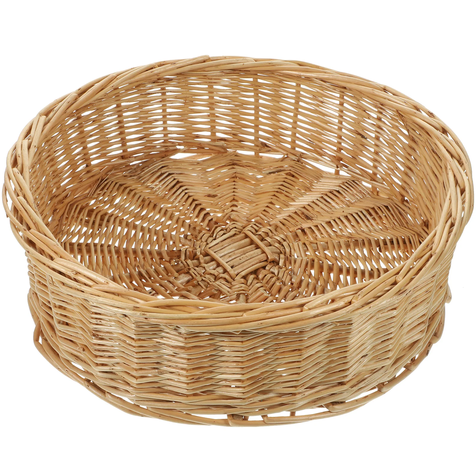 

Round Woven Sundries Basket Woven Bread Basket Desktop Storage Basket Home Supplies