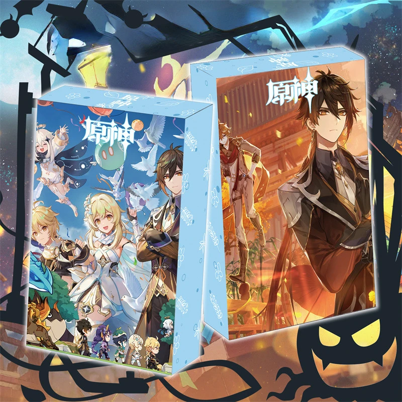 

54 Pieces/Set Game Genshin Impact Peripheral Toys Paper Poker Party Board Game Collection Ornament Boys Gift 5.8*8.8cm