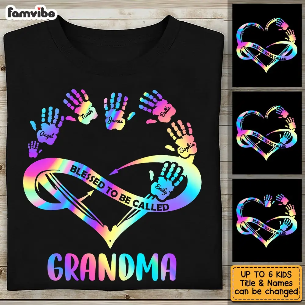 

Mom Grandma Heart Handprint T Shirt