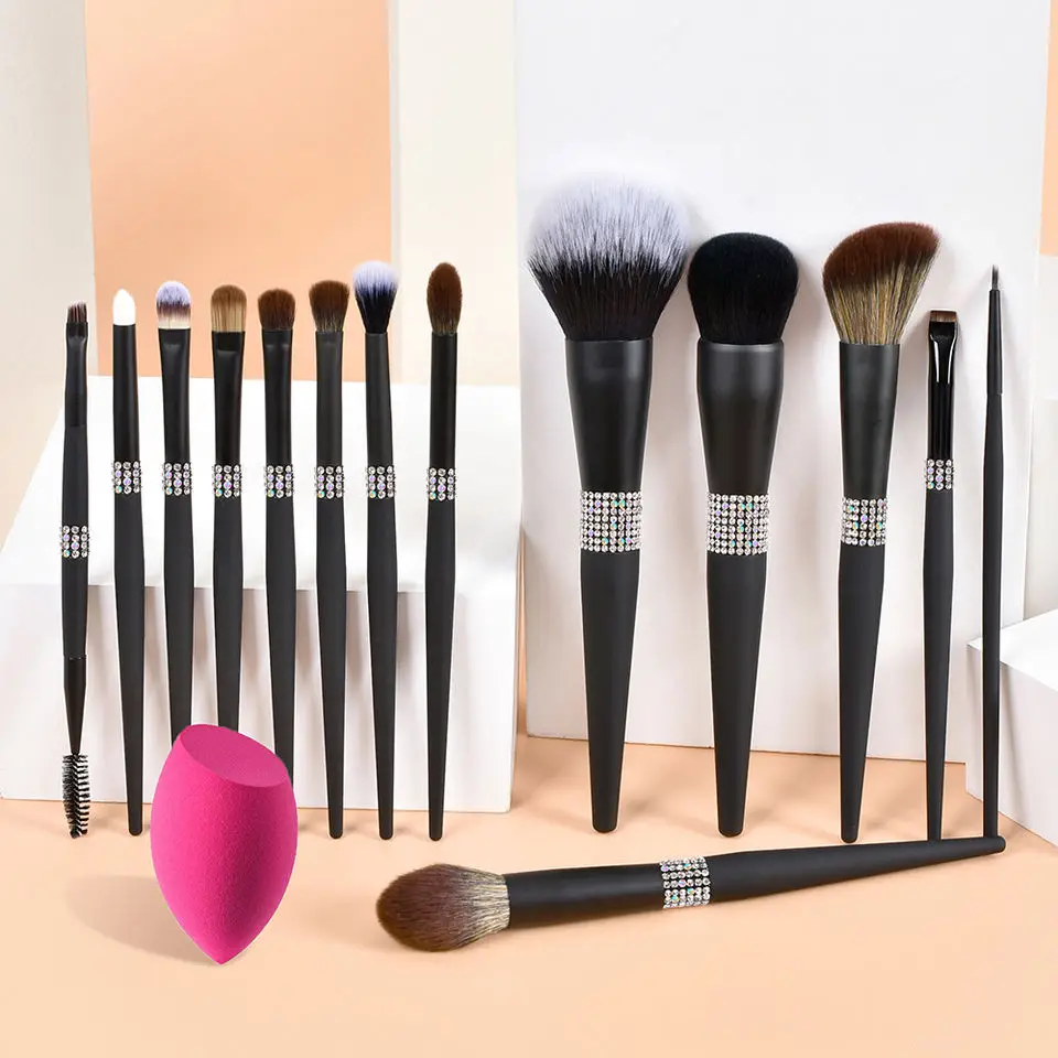 

Eyeshadow 14Pcs Powder Make-Up Brushes Set Vegan Makeup Brush Set Foundation Kabuki Make-Up Brushes Set