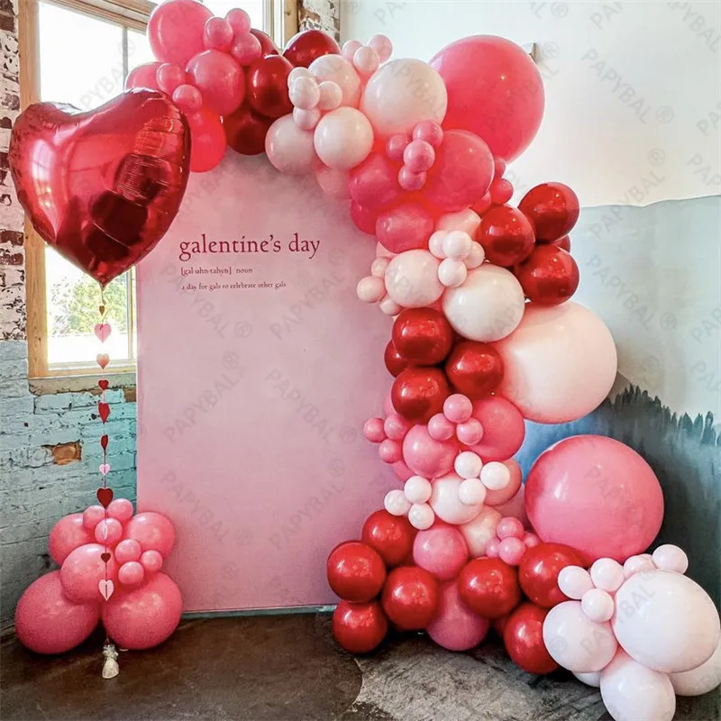 

Balloon Garland Arch Kit Pink Red Latex Balloon for Bridal Shower,Wedding Decors, Baby Shower Party Decoration
