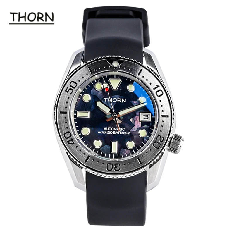 

Thorn Automatic Men watch SPB185/187J1 Patchwork Shell Dial NH35 Movement Sapphire C3 Luminous 20ATM Mechanical Watches For Men