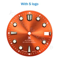 nh35 seiko watch orange dial with s logo new style mod watch nh35 case skx007009 turtle abalone 28 5mm