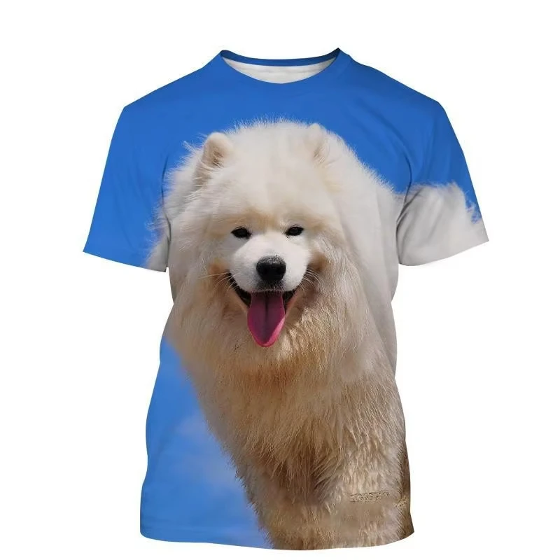 Футболки Samoyed с принтом собаки мужские и женские повседневные футболки большого