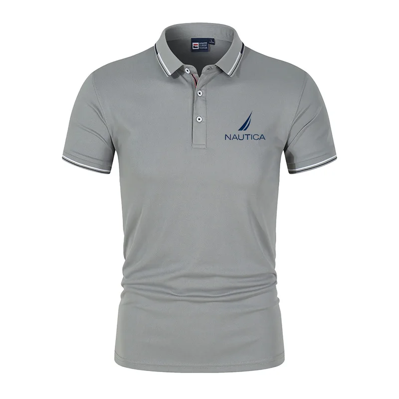 

2023 New hot sale Nautica Summer Fashion Polo Shirt Men's Casual Short Sleeve Lapel Slim Fit Jogging Fitness Sports Men's Wear