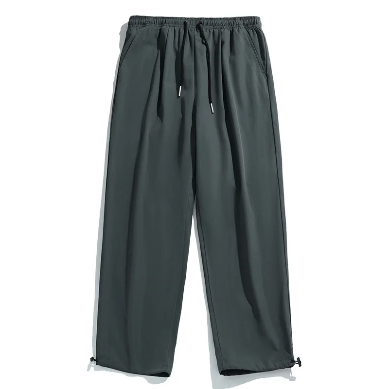 Loose Men's Jogging Pants Male Spring Summer New Breathable Solid Color Sports Haren Trousers Fitness Wide Leg Streetwear