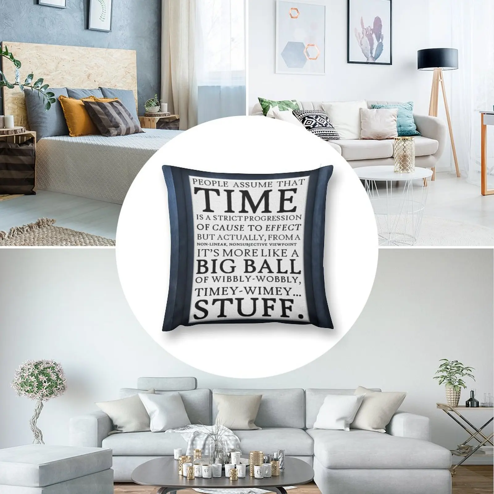 Wibbly-воблер Timey-Wimey .. Материал! Диванная подушка диванная роскошные диванные