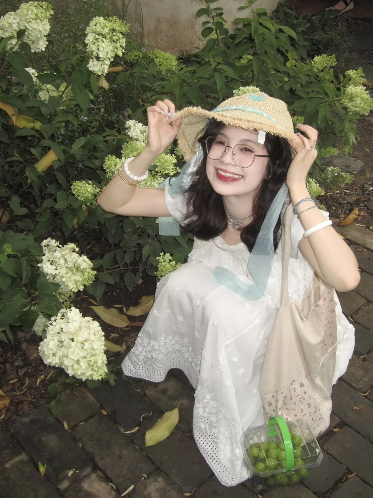 Жаккардовый костюм с пышными рукавами и юбкой Chun Bai Lian в японском стиле