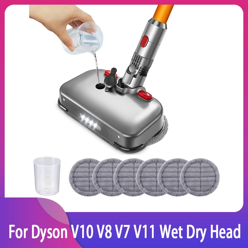 

Electric Cleaning Mop Wet Dry Mopping Head for Dyson V10 V8 V7 V11 Cordless Vacuum Cleaner Replacement parts With LED Light