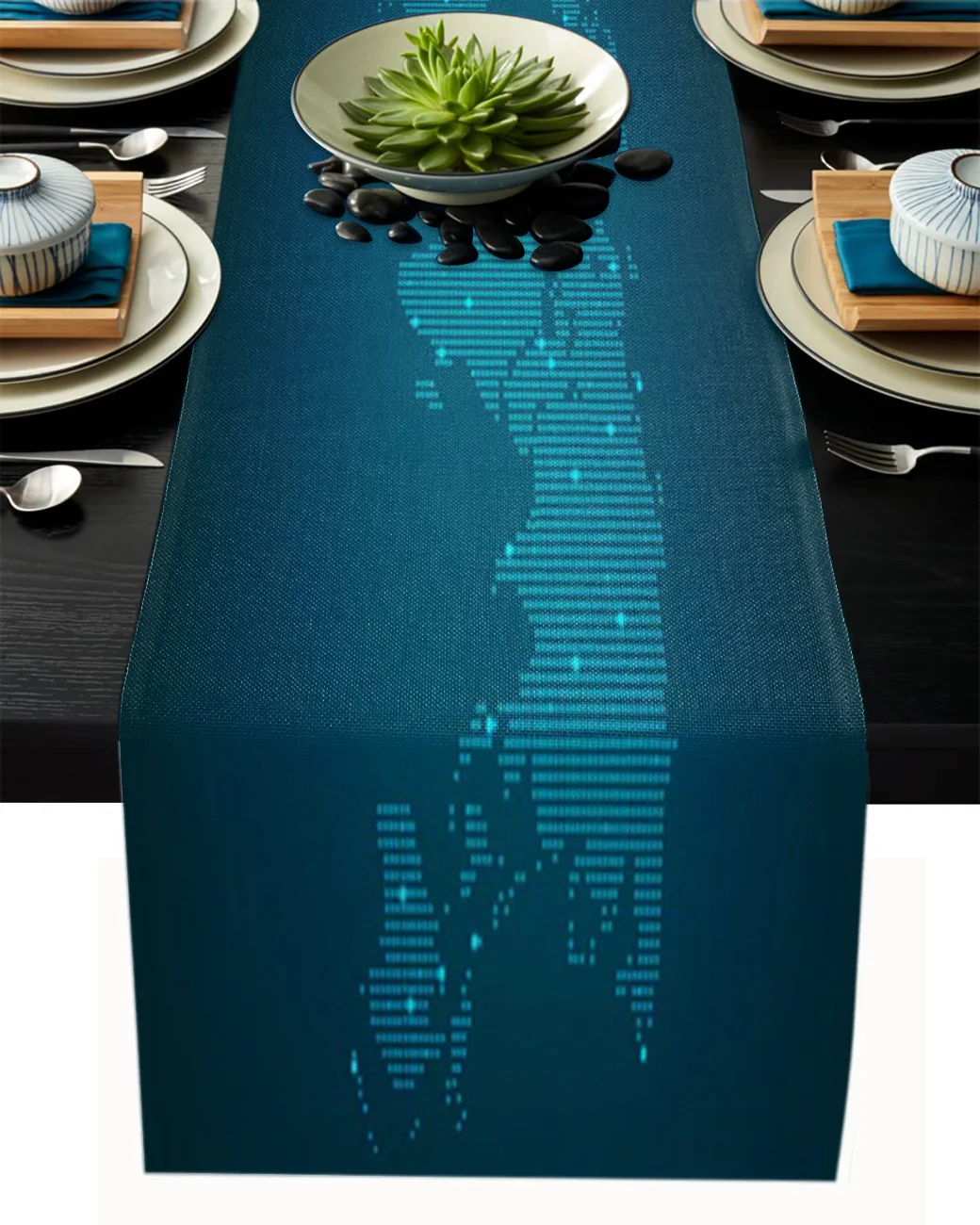 Крутая настольная дорожка с рассеянной картой мира, украшение для дома, украшение для обеденного стола, Настольная дорожка с кисточкой