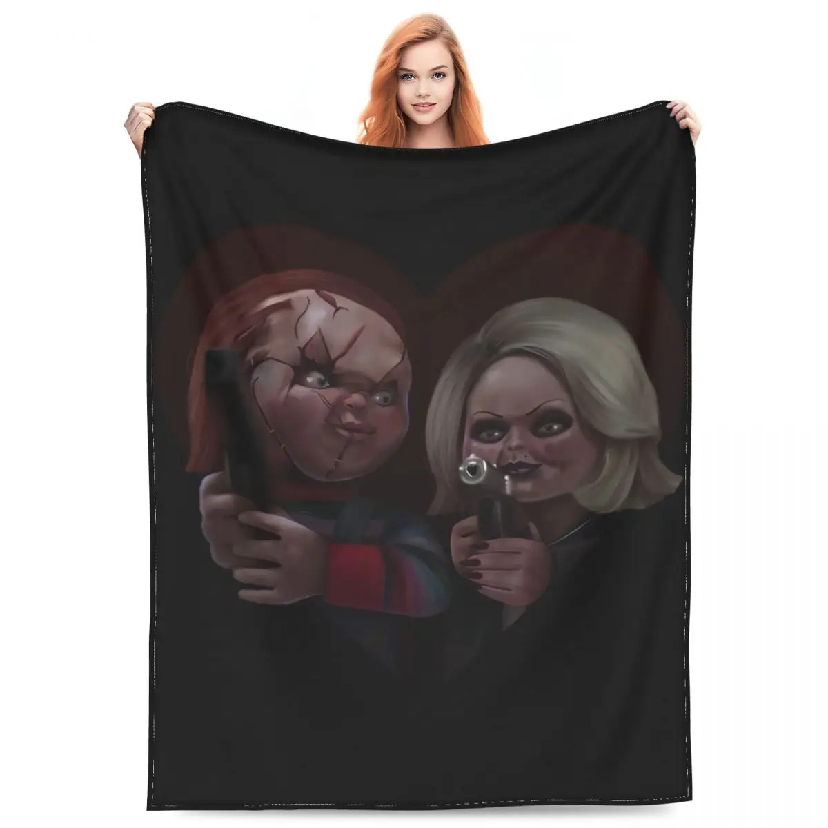 

Мягкое Флисовое одеяло с принтом сердечек для невесты Чаки, расслабляющие Пледы для телевизора, постельные принадлежности для спальни