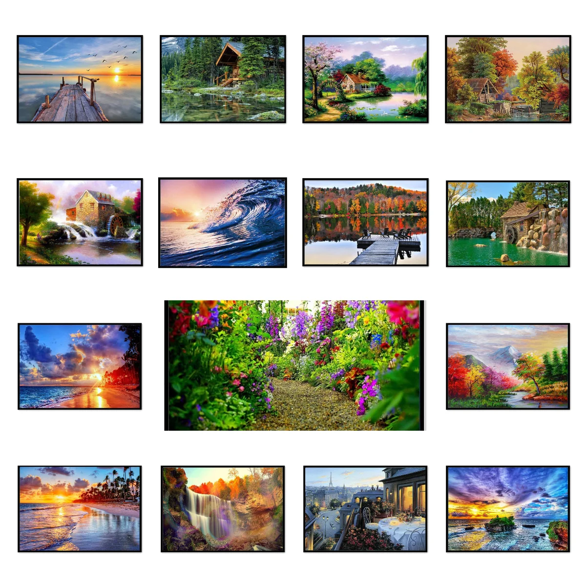 

DIY5D landscape diamond painting starry sky inlaid woods cottage cross-stitch gemstone flowers painted full diamond round Mosaic