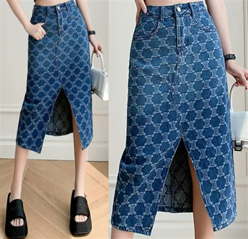 

Skirt Woman Fashion 2023 Long Skirt Female Real Shot Women's Thin Denim Skirt