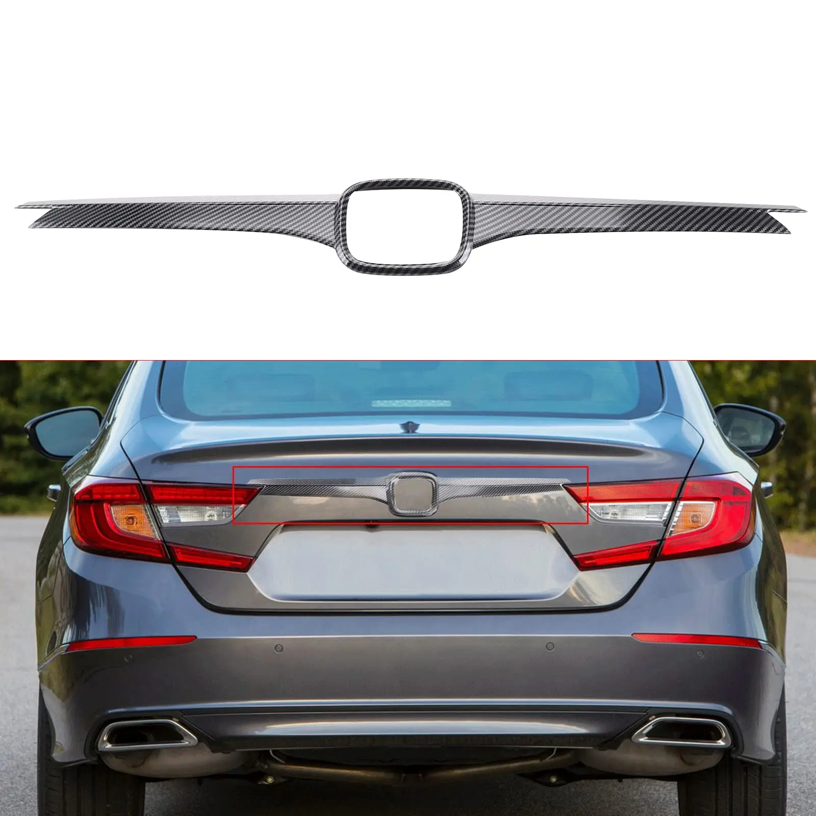 

MotorFansClub узор из углеродного волокна крышка багажника молдинговая отделка ABS пластиковая крышка багажника отделка Подходит для Honda Accord 2018-2022